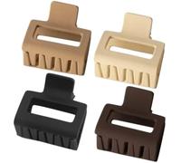 HAPINARY 4pcs Minimalist Square Hair Claw Clips for Women Strong Structure and Rust-resistant Plastic Resin Jaw Hair Clips a Variety of Occasions