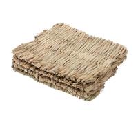 HAPINARY 4pcs Natural Grass Mats for Rabbits and Birds Breathable Nesting Rug with Foot Protection Bedding for Cages Washable Reusable Small Animal Habitat