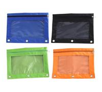 HAPINARY 4pcs Oxford Cloth Binder Pencil Pouches for 3 Ring Binders, Wear-Resistant and Easy to Use Pen Holders, Office and School Accessories