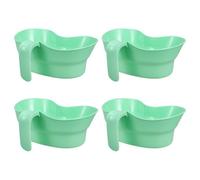 HAPINARY 4pcs Plastic Mouthwash Cups with Handle for Bedridden Patients, Oral Care Spit Bowls with Smooth Edges, Portable Emesis Basins Adaptable for Nursing Home and Bedside Use