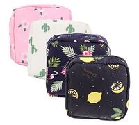 HAPINARY 4pcs Portable Sanitary Napkin Storage Bags Large Capacity Lipstick Change Pouches for Menstrual Products Stylish Privacy Containers for Girls Office Workers and Students