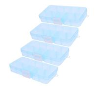 HAPINARY 4pcs Really Useful Storage Boxes Stackable Plastic Storage Cubes Trinket Case Small Jewelry Case Portable Bin Plastic Organizer