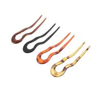HAPINARY 4pcs Retro Hairpin U-shaped Vintage Chinese Style Leopard Print Hair Pins for Women Wedding Updo Holder Hair Accessories Material