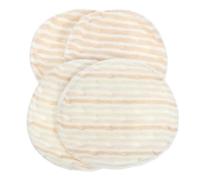 HAPINARY 4pcs Reusable Cotton Breast Pads for Nursing Women Double Sided Absorbent Breastfeeding Pads with Leak Design Soft Comfortable Liners to Prevent Milk Spillage with Colorful Stripes