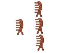 HAPINARY 4pcs Scalp Massaging Brush Sandalwood Wide Tooth Comb Trigger Point Massage