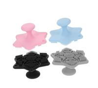 HAPINARY 4pcs Silicone Face Wash Brush Soft Bristle Facial Scrubber for Deep Pore Cleansing and Exfoliating Gentle Silicone Pore Cleansing Brush for Sensitive Skin Portable Travel Friendly
