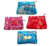 HAPINARY 4pcs Silk Jewelry Bags Pouches with Lasting Luster and Compact Design, Chinese Style Delicate Silk Coin Purses for Family Use and Decoration Color Color