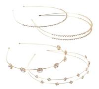 HAPINARY 4pcs Sparkly Headband for Women Flower Hair Bands Elegant Hair Bands Rhinestone Hair Decor Accessory