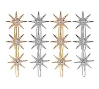 HAPINARY 4pcs Star Hair Clips for Women Made of Sturdy Alloy with Easy Opening and Closing Feature, for Meaningful Events and Proms, Stylish Golden and Silver Hair Accessories