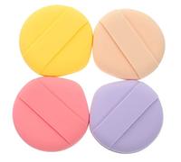 HAPINARY 4pcs Thickened Dual-sided Makeup Sponges Ribbon, Round Foundation Puff for Face Powder and Cream Application, Beauty Applicators for Women Makeup