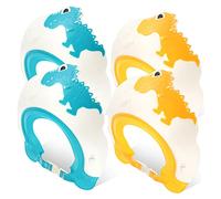 HAPINARY 4pcs Toddler Shampoo Hat and Hair Washing Caps Set for Babies, Adjustable Shower Caps with Eye and Ear Protection, Soft Waterproof Material for Bathing and Travel, Yellow and Blue