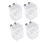 HAPINARY 4pcs Transparent Fry Breeding Box for Fish Tanks with Self Floating Design and Suction Cups Double Layer Aquarium Hatchery Incubator for Guppy Betta Clownfish Isolation and Nursery