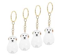 HAPINARY 4pcs Transparent Pet Hair Keepsake Keychain Compact Dog Hair Collector Charm for Bag Purse Secure Memorial Holder with Visible Storage Portable DIY Souvenir for