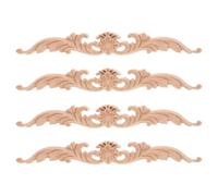 HAPINARY 4pcs Wooden Carving Overlays Vintage Europeanstyle Decorative Applique with Unique Carved Design Enhanced Dimensionality for Dresser Wall Decor DIY Installation