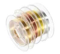 HAPINARY 4rolls Fine Copper Wire for Nail Art Gold Silver Gold Diy Nail Decoration for Creative Designs and Charming Manicures