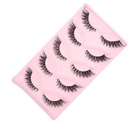 HAPINARY 5 Pairs False Eyelash Strips Brown Half Lashes Self Adhesive for Natural Look