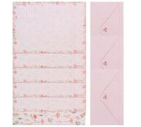 HAPINARY 5 Sets of Elegant Pink Letter Writing Paper and Paper Envelopes Kit Smooth Writing Stationery Set and Copying Poems for Home and School