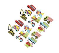 HAPINARY 50 Pcs Mixed Colour Wooden Cartoon Transport Buttons Car and Plane Shapes for Crafting Clothes and Scrapbooking
