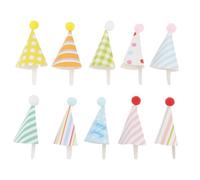 HAPINARY 50pcs Creative Gold Birthday Cake Topper Made of Paper Birthday Hat Shape, Easy to Use for Party Cake Decoration to Add a Good Decorative Effect