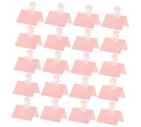 HAPINARY 50pcs Floral Wedding Place Cards Rose Hollow Heart Table Seating Name Cards for Reception Party with Smooth Writable Surface for Guest Display