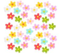 HAPINARY 50pcs Mini Resin Daisy Flower Charms for Nail Art and DIY Projects, Fivepetal Solid Colour Resin Decorations, Versatile Use for Craft Embellishments and Everyday Nail Random Color