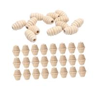 HAPINARY 50pcs Wooden Oval Beads Threaded Khaki Wood Material with Delicate Texture and Elegant Sophisticated Style, Easy to Handle Jewelry Making Charms for DIY Crafts