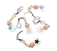 HAPINARY 5pcs 8ml Glass Car Perfume Bottle Pendant Air Freshener with Hanging Design for Car and Indoor Use, Featuring Air Freshening and Fatigue Relief Functions