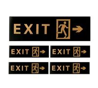 HAPINARY 5pcs Acrylic Exit Sign: Self Adhesive Emergency Exit Plate With Right Arrow - Wall & Door Mounted For Business Shopping Centers Office Buildings