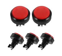 HAPINARY 5pcs Arcade Machine Replacement Button with Rgb LED Illumination, round Flat Surface Design, Plastic Metal Material, Brilliant Illumination and Seamless Compatibility for Night