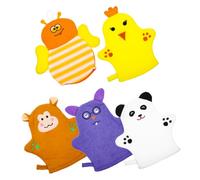 HAPINARY 5pcs Bath Gloves of Soft Shower Wash Mitts Bath Scrubbers for Newborn for Boys and Girls