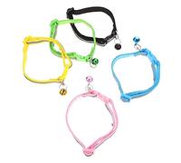 HAPINARY 5pcs Cat Collars Reflective Neon Pet Collars with Bells for Daily Wear and Occasions