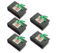 HAPINARY 5pcs Christmas Candy Treat Boxes Book Shape Paper Gift Boxes for Cookies and Candies, Creative Adorable Design with Christmas Style Pattern for Souvenirs and Exchange Gifts