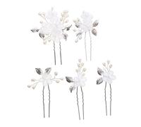 HAPINARY 5Pcs Floral Pearl Hairpins for Brides Wedding Hair Accessories Durable Elegant Leaf Design for Bridesmaids Flower Special Occasions