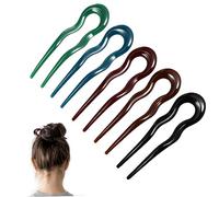 HAPINARY 5pcs Hair Decoration u Shaped Hair Pins Resin Stick Women Headdress Styling Chopstick Mixed Colors