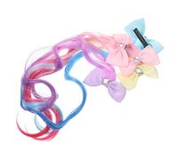 HAPINARY 5pcs hair extensions hair accessories hair clips for girls bow in pink purple khaki gradient colours for Boys and Girls dressing up and costumes