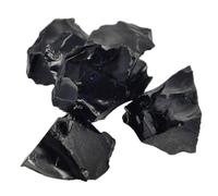 HAPINARY 5pcs Natural Obsidian Stones for Aromatherapy Irregular Obsidian Diffuser Stones Unique Home Decor Crystals for Meditation and Photography