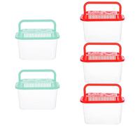 HAPINARY 5pcs Pet Fish Travelling Container, Portable Beach Fish Tank for Transporting & Viewing, Transfer Bucket for Kids’ Science Education, Moving & Outdoor5.3x3.4x2.8in