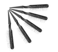 HAPINARY 5PCS Rat Tail Styling Comb Set for Women and Men Portable Black Wire Bristle Wig Brush for Precise Hair Parting Curling and Detangling Suitable for Human Hair Wigs Extensions