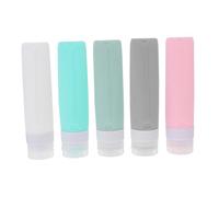 HAPINARY 5Pcs Silicone Travel Bottles Refillable Containers for Shampoo Conditioner Lotion Body Cream Portable Squeeze Dispensers for Toiletries Outdoor Camping and Business Trips