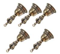 HAPINARY 5pcs Vintage Style Brass Handheld Bell Keychain with Sturdy Construction and Long Term Use, for Wedding Ceremony Decor and Key Ring Decoration