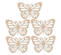 HAPINARY 5pcs Wooden Slices Butterfly Kit Unfinished Wood Butterfly Shaped Slices Natural Texture Beige Hanging Decoration DIY Crafts for Party Craft Projects