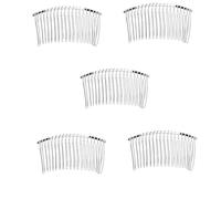 HAPINARY 5sets Metal Hair Clip Combs for Wedding Veil 7.8cm Wide Toothed Bridal Veil Comb Set 3pcs*5