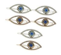 HAPINARY 6 Pcs Devil's Eye Barrettes Hairpins Evil Eye Hair Accessories Barrette Bling Hair Clip Shaped Pin for U Ladies Accessories Evil Ponytail Clips Hairpins for Women Women Alloy