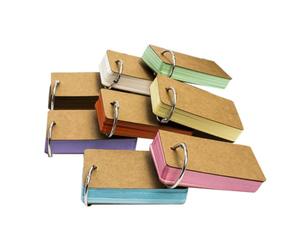 HAPINARY 6 Pcs Portable DIY Paper Word Cards Notepads with Binder Ring, Blank Alphabet Literacy Cards for Study and Office Use, School Stationery Supplies