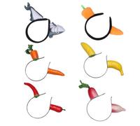 HAPINARY 6 Pieces Creative Carrot Hair Bands Party Headwear Performance Headdress for Adults Colorful Funny Hair Accessories Festival Headbands