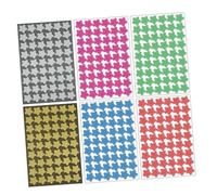 HAPINARY 6 Sheets Self Adhesive Glitter Star Stickers for Colorful Reward Decals for Classroom Charts Scrapbooking Positive Behavior Incentive Easy to Use Craft Labels