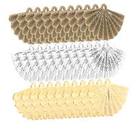 HAPINARY 60pcs Fan Shaped Charms for Jewelry Making DIY Craft Pendants Antique Bronze Silver Gold for Necklaces Bracelets Ornaments Jewelry Supplies for Friends Family