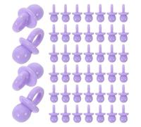 HAPINARY 60PCS Mini Purple Resin Pacifier Charms for Shower Games, DIY Craft Accessories and Jewelry Making, Cute Miniature Pacifier Beads for Party Decorations and Hairband Decor