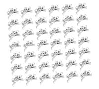 HAPINARY 60pcs Silver Butterfly Bow Hair Clips for Women Teens Lightweight Mini Bowknot Hairpins for Side Bangs Comfortable Non Painful Fit Elegant Party Wedding Accessories