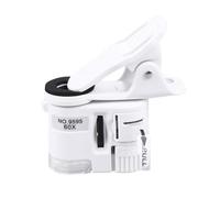 HAPINARY 60X Portable Mobile Phone Microscope Microscope Clip with LED Light High Magnification Mini Zoom Lens White Light for Jewelry Making and Crafts